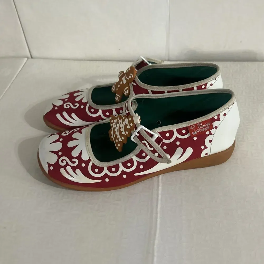 Rare Chocolaticas Ginger Bread Mary Jane flats by Hot Chocolate Design Size 7